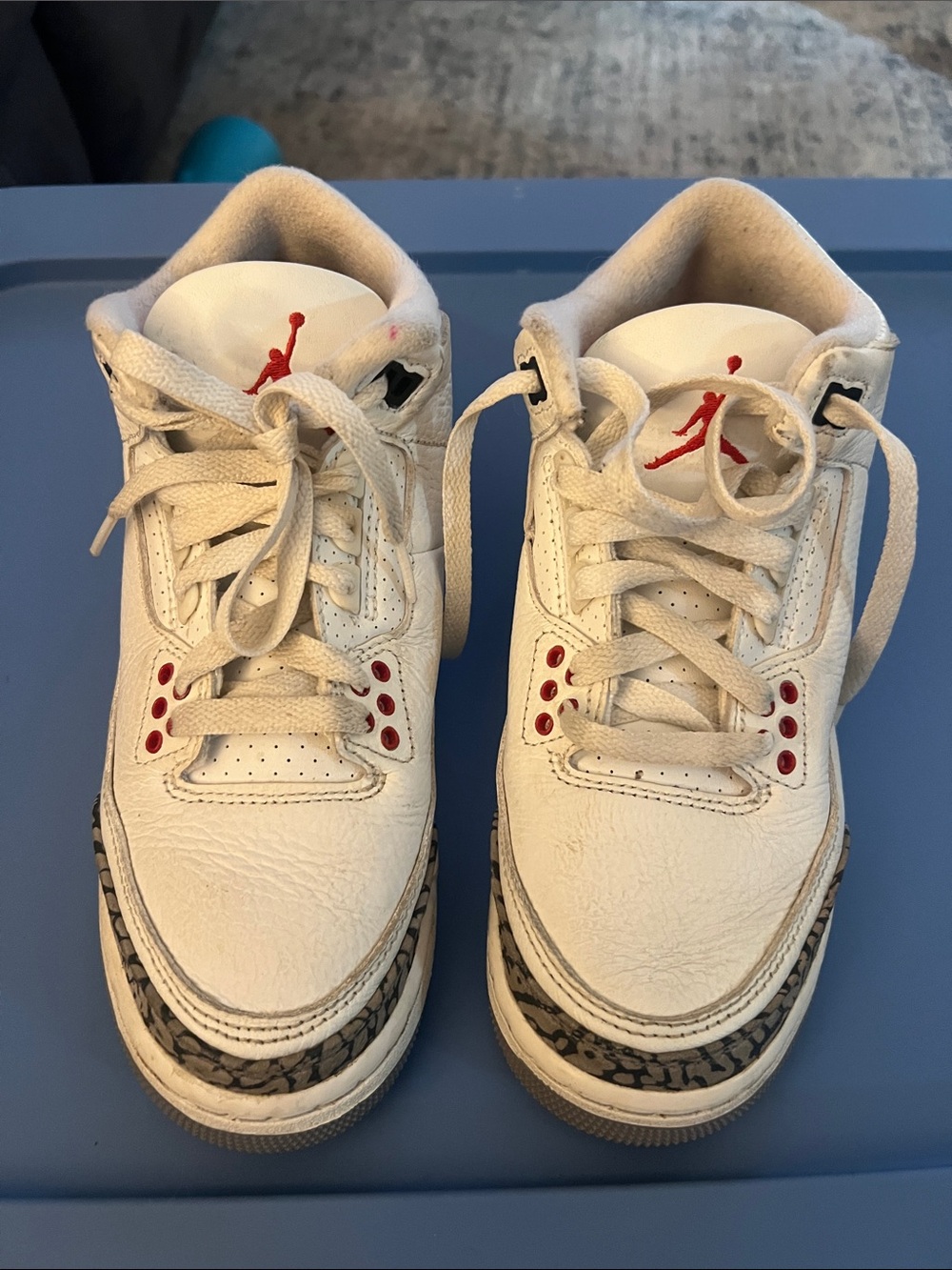 Jordan Kids White and Red Retro Style Sneakers
